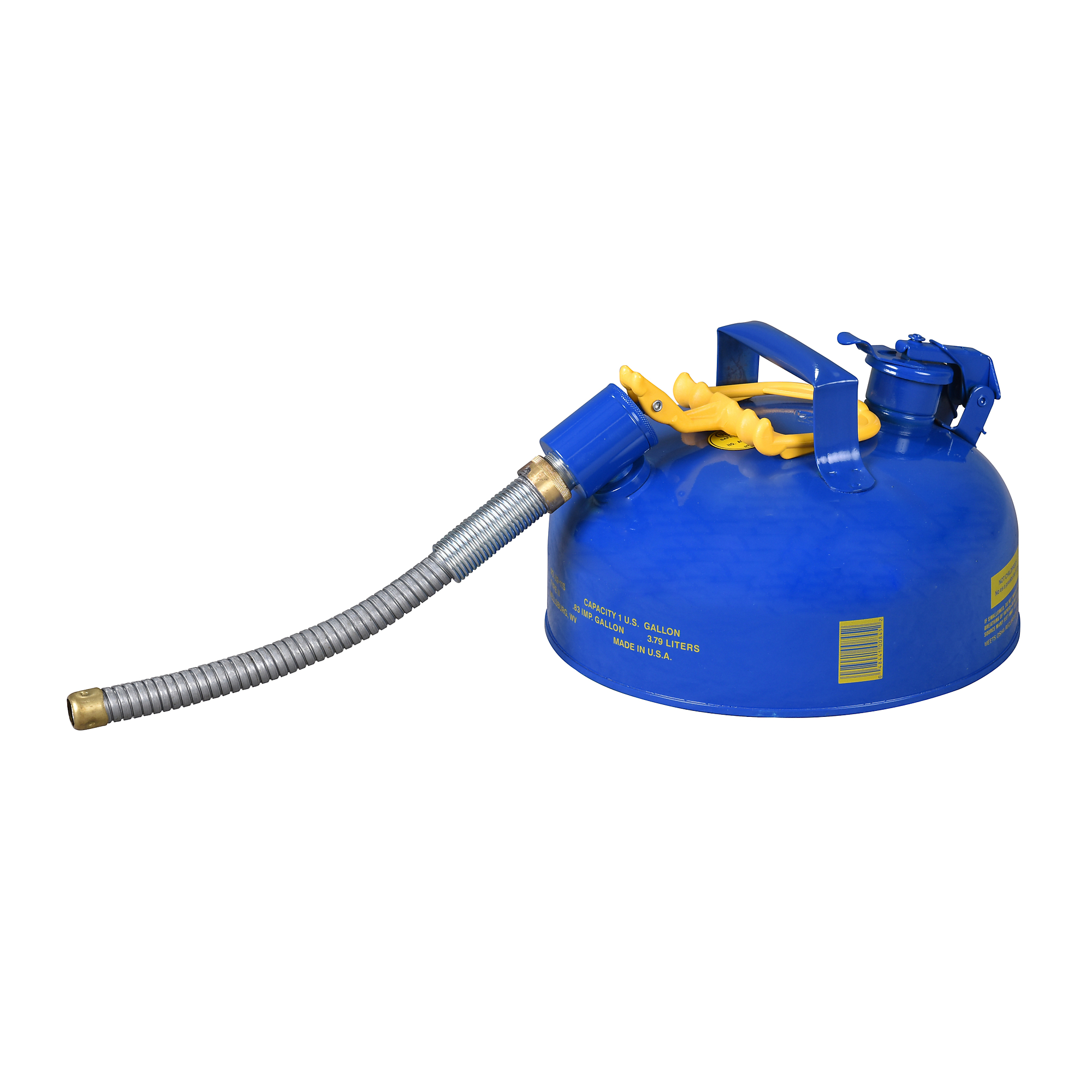 Eagle Steel Safety Can for Kerosene — 1 Gallon, Type II, 7/8in. Metal Hose, Blue, Model# U211SB